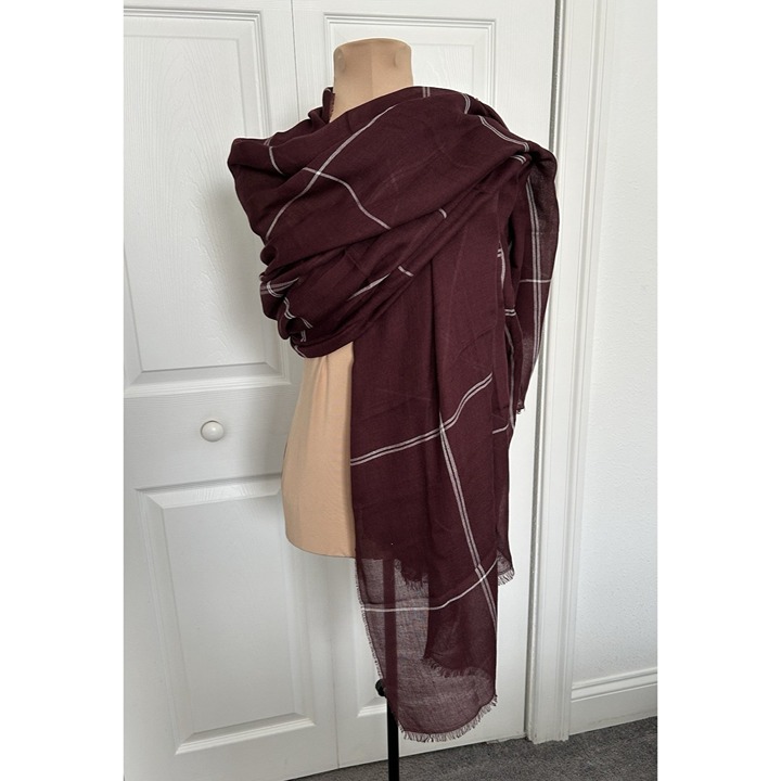 Madewell Modal Cashmere Rectangle Scarf Wrap Womens Burgundy 56 X 76