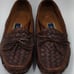 Bragano Men's Brown Woven Leather Slip On Driving Loafer Shoes Size 8.5 M