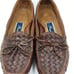 Bragano Men's Brown Woven Leather Slip On Driving Loafer Shoes Size 8.5 M