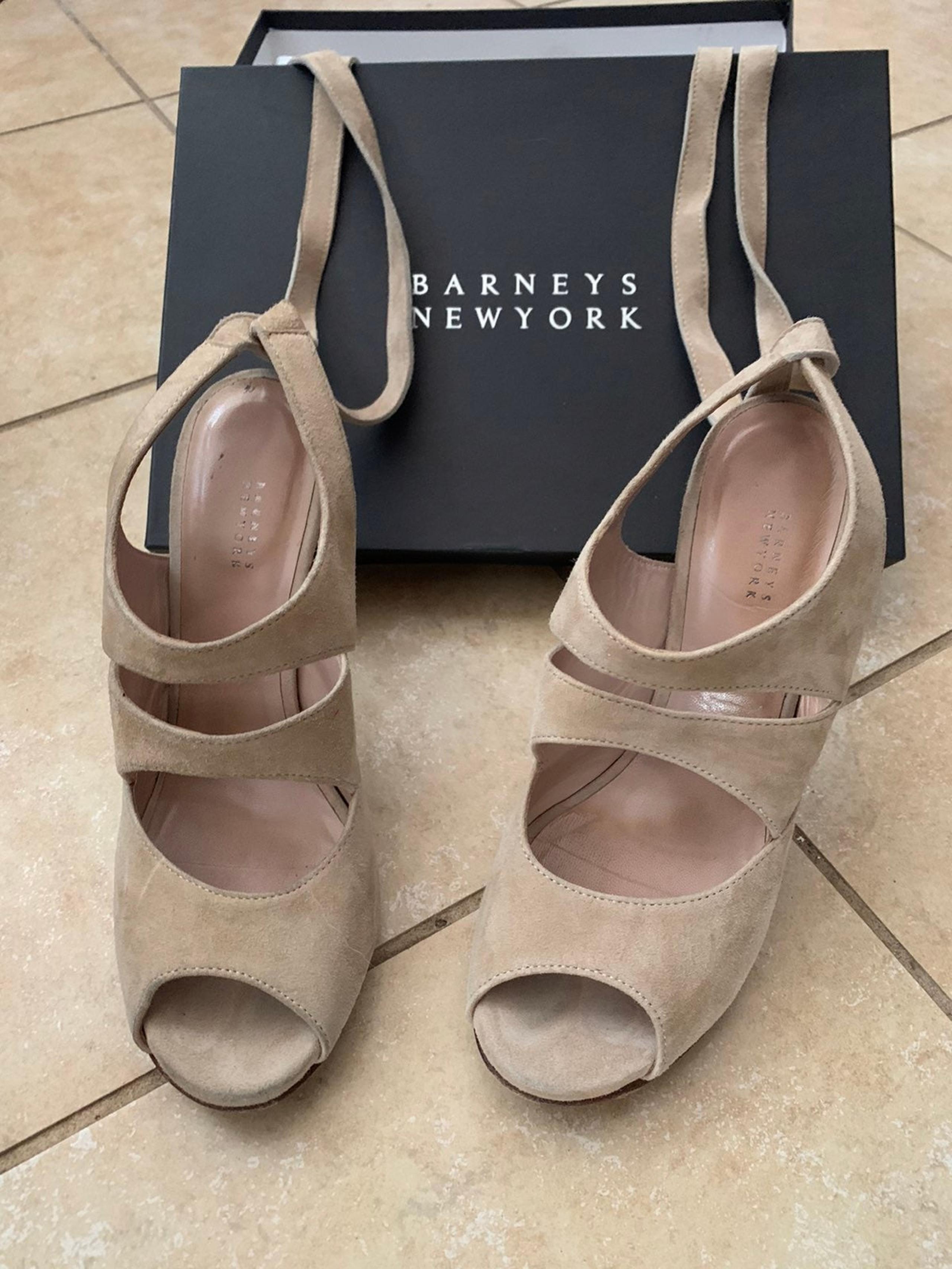 Barneys New York Cream Heels with Strap