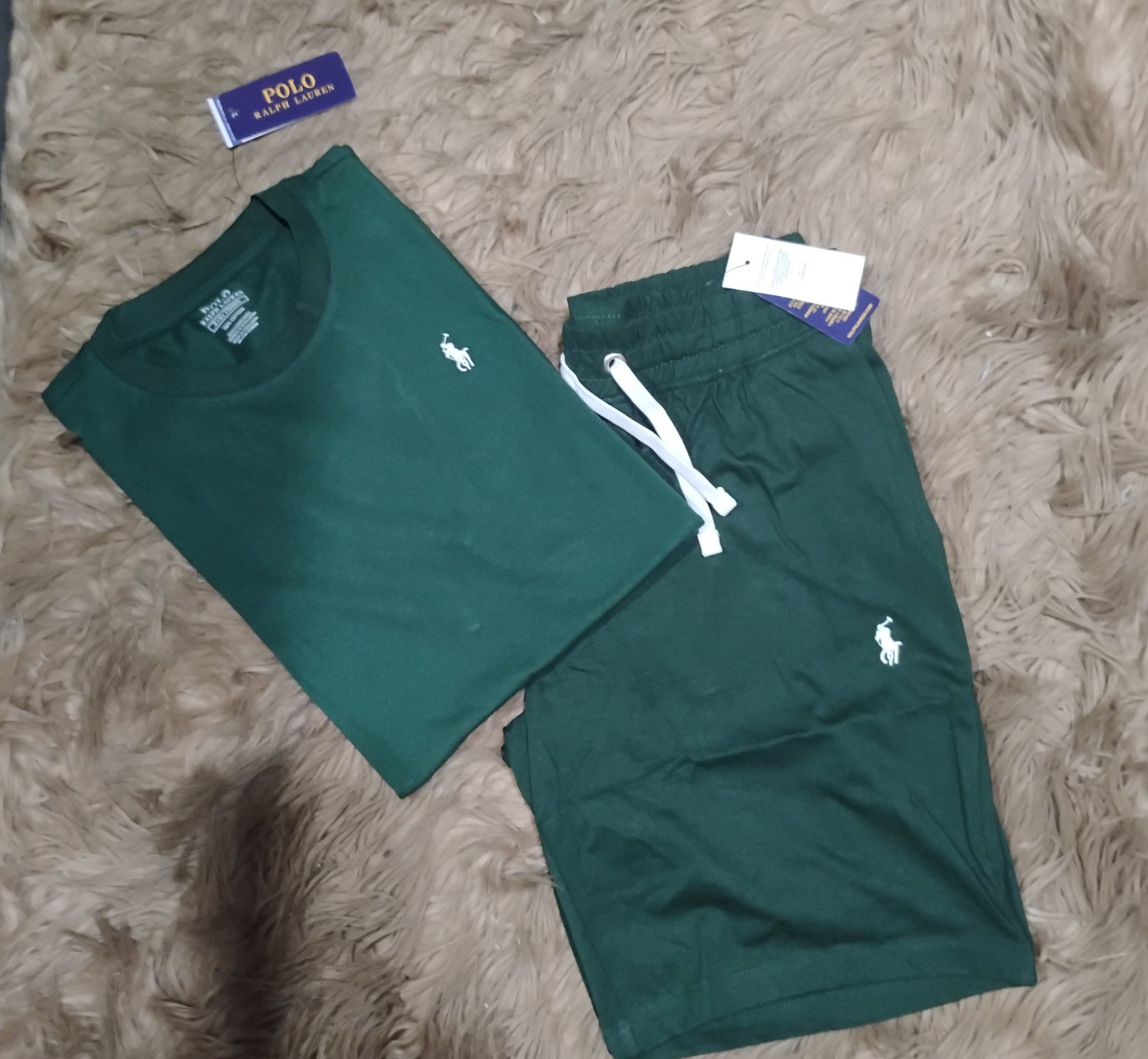 Polo Ralph Lauren short set vintage pine green slim