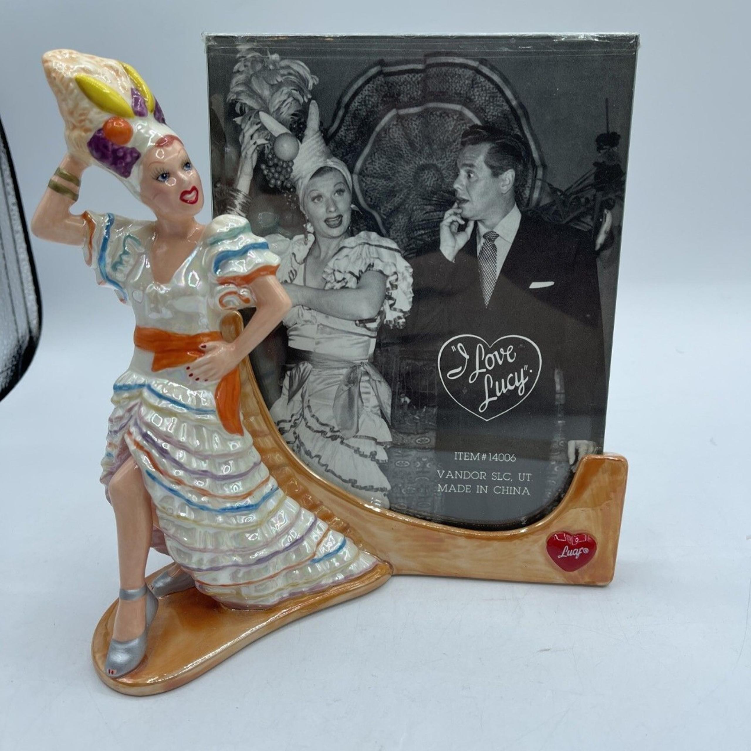 I Love Lucy Carmen Miranda Hand Painted 5x7 Vandor 1997 Frame 7.5”x7.5”