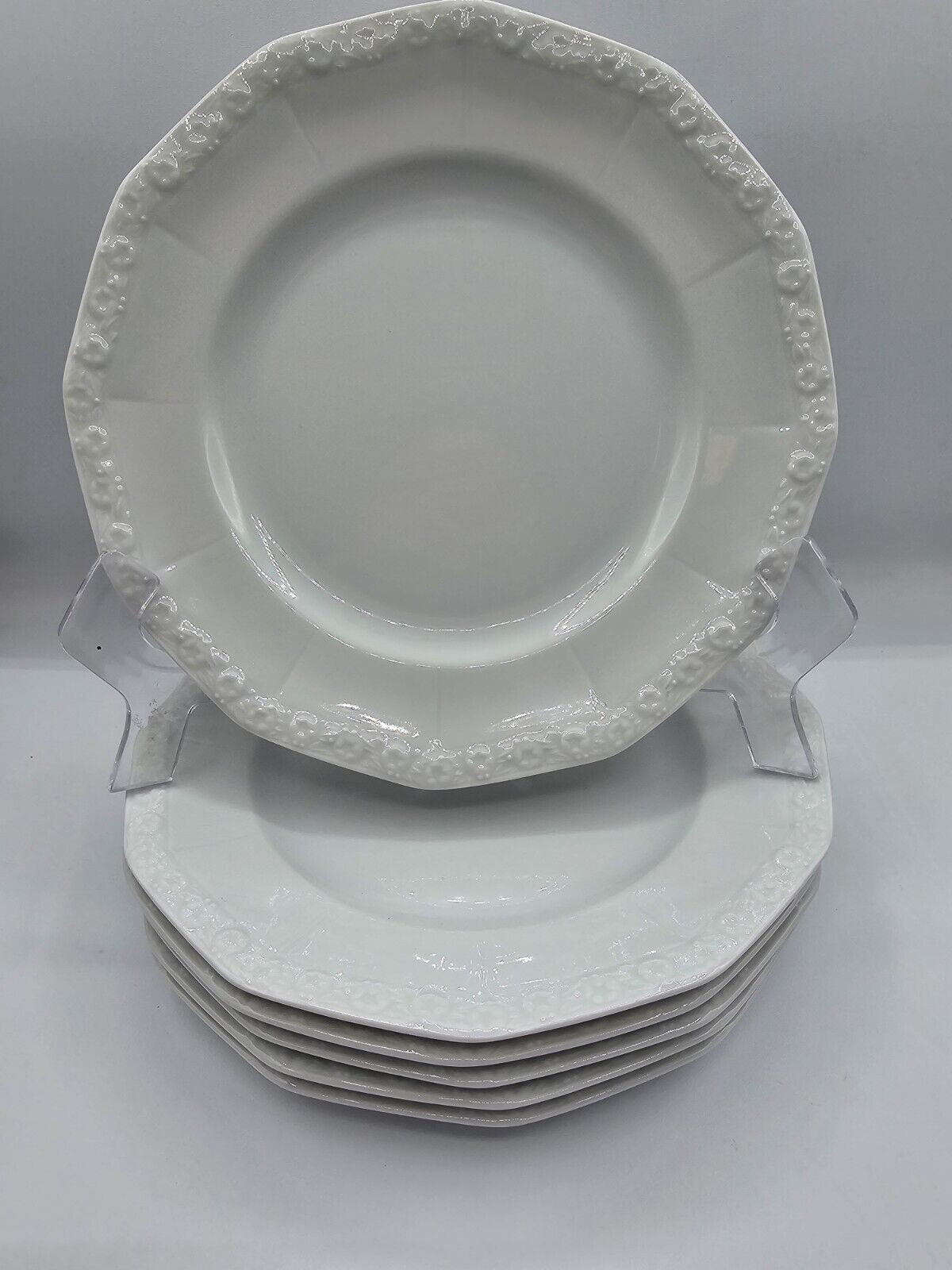 6 Rosenthal China Germany Maria Set Of 6 Salad Dessert Plates Classic White Rose