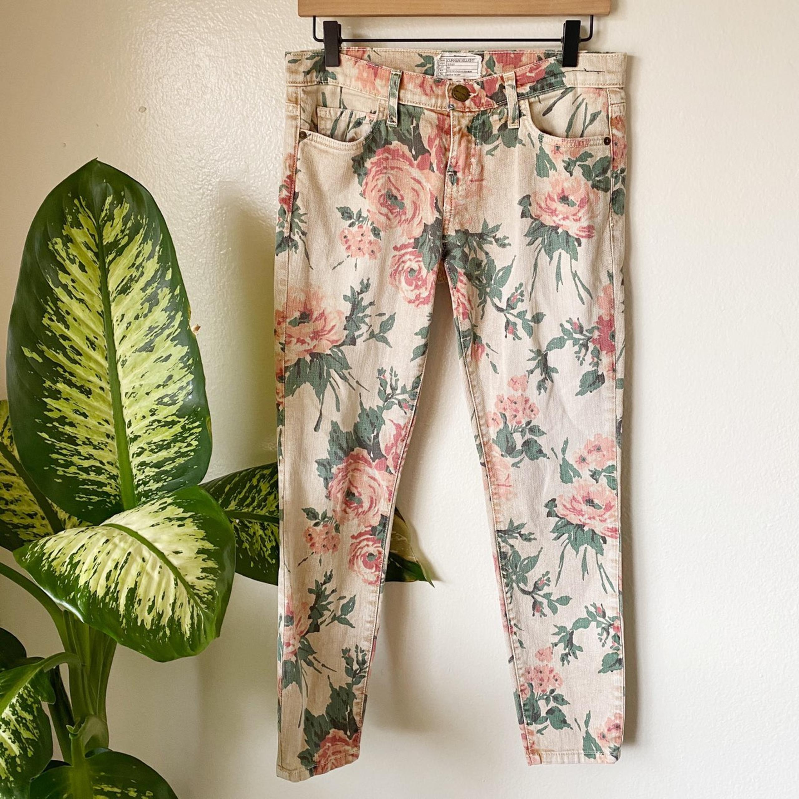 Current Elliott Floral Stiletto Jeans