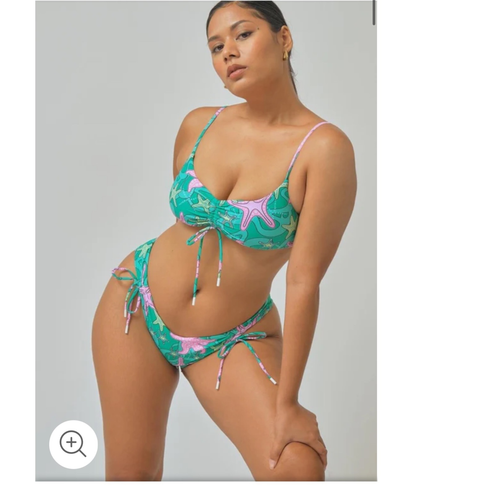 Blackbough 3 piece Bikini Set Sophia Scrunched Top Ruched Cheeky Bottoms Sarong