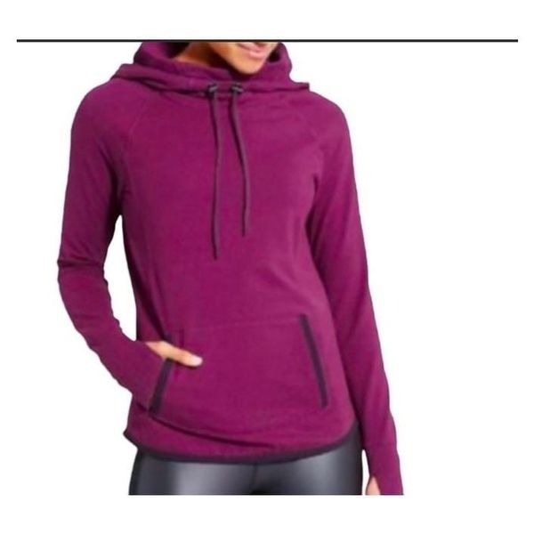 Athleta Sentry Purple Cowl Neck Hooded Sweatshirt-xxs