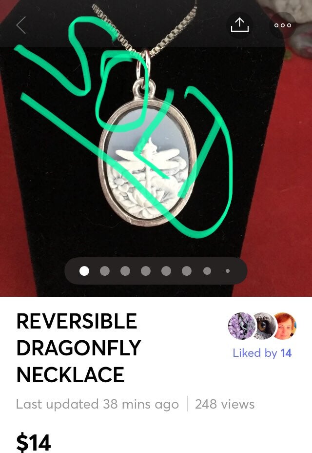 REVERSIBLE DRAGONFLY NECKLACE