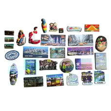 Lot OF 28 Souvenir Travel Refrigerator Magnets US and Abroad