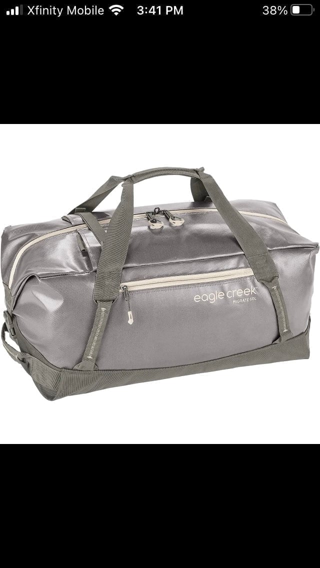Eagle Creek Migrate Duffel 60L Travel Bag - Durable Water-Resistant GRAY