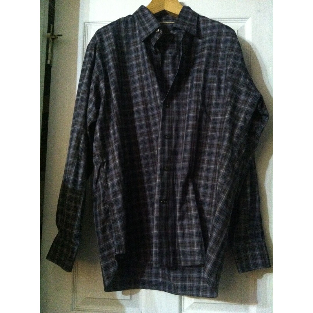 ROBERT TALBOTT MEN'S CHARCOAL 100%COTTON CASUAL SHIRT CLASSIC FIT SIZE: L
