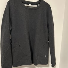 Lululemon &go Endeavor Long Sleeve Sweatshirt Gray Open Back Cut Out Size 12