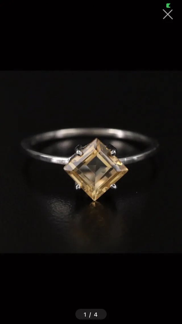 STERLING CITRINE SOLITAIRE RING