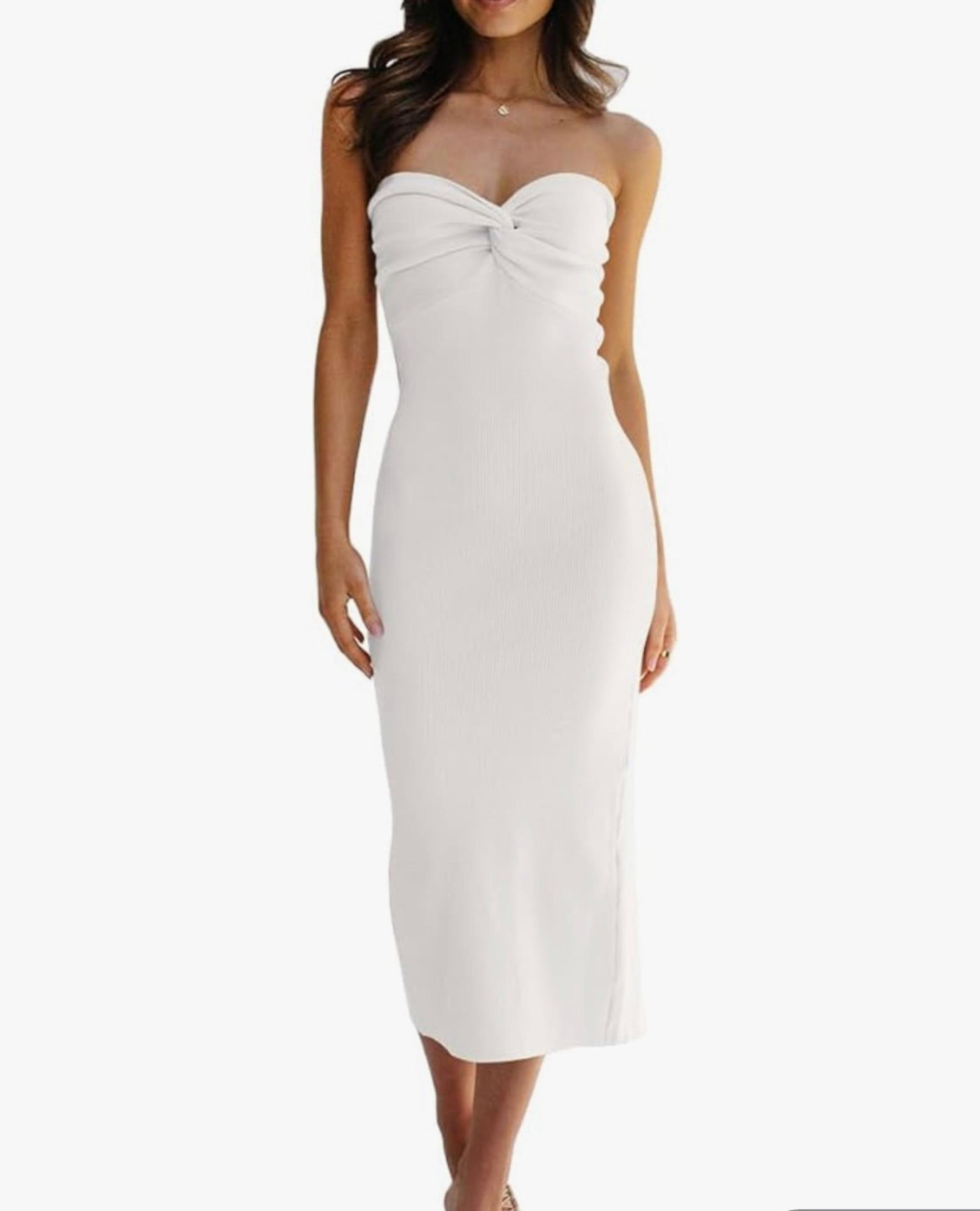 Twisted Front Bodycon Dress with Back Slit