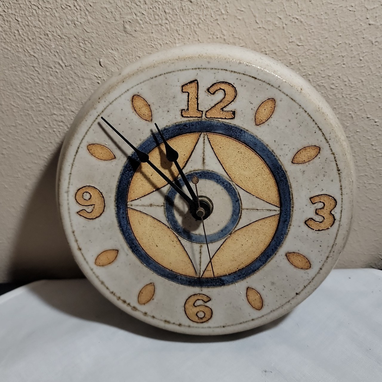 Ceramic Studio Pottery Wall Clock.