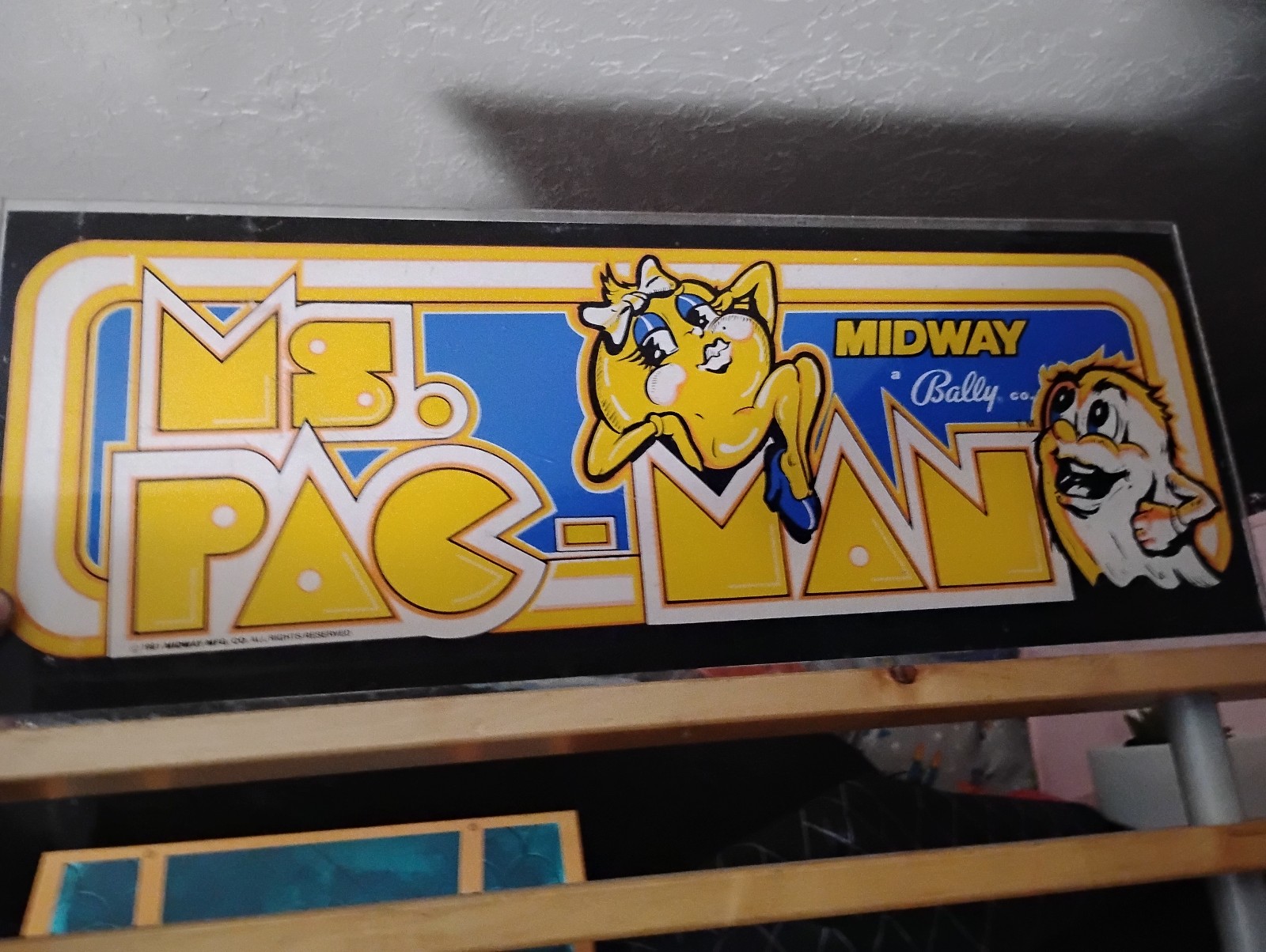 Vintage 1981 Ms.Pacman marquee