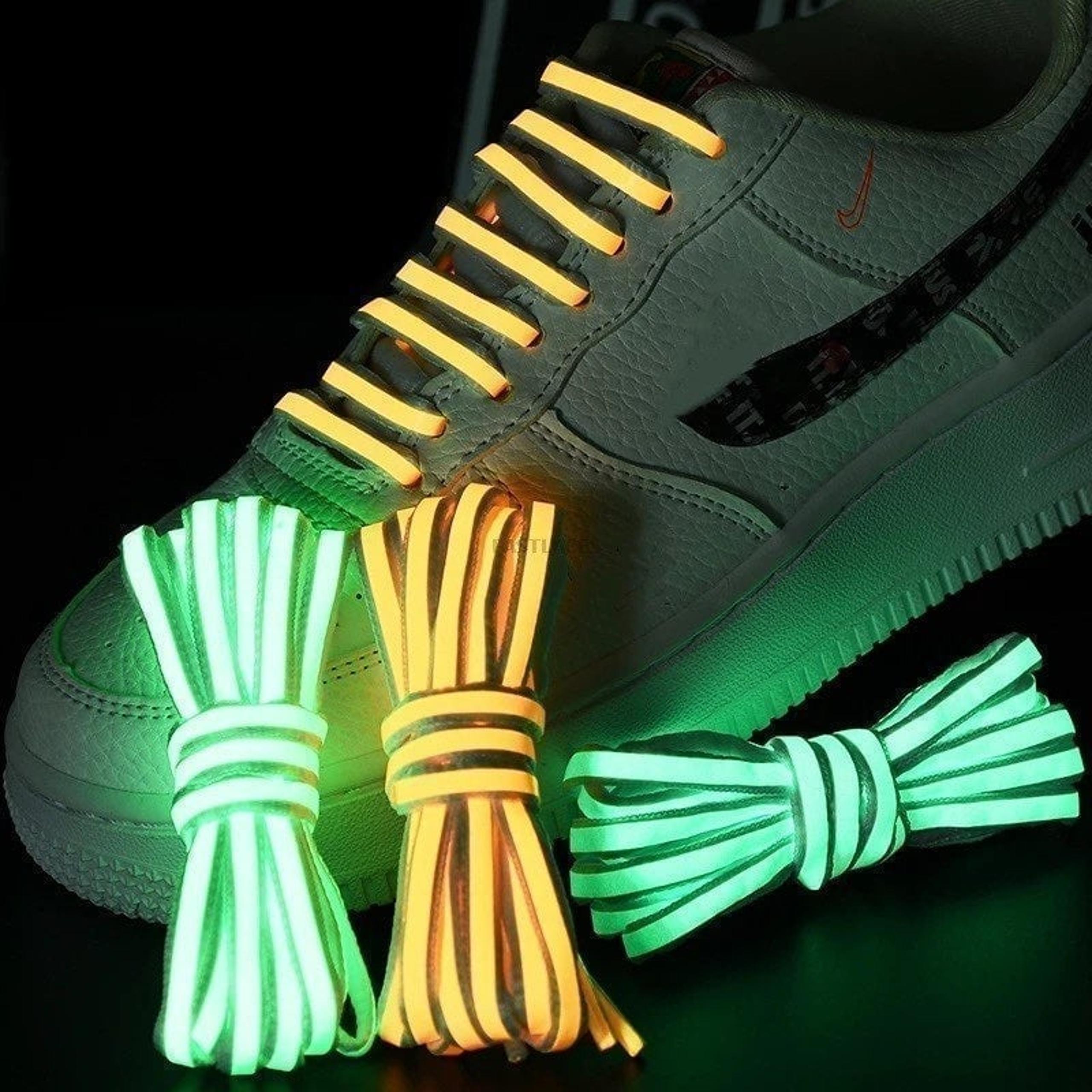 1 Pair Round Shoelaces Top 3M Reflective Fluorescent Sneaker Shoelace Colors