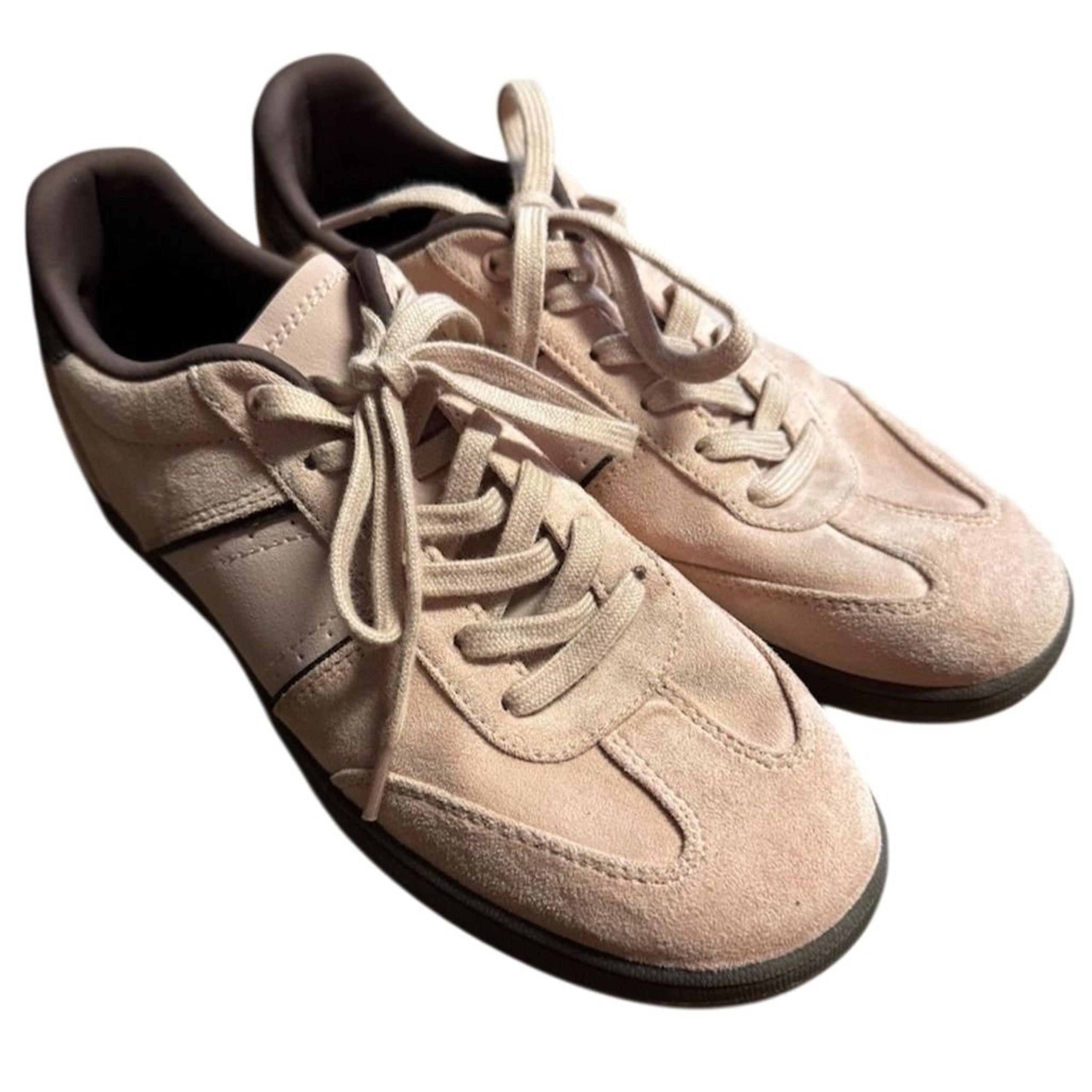Zara Womens Suede Athletic Sneakers Pink Size 9.5 Casual Spring Shoes