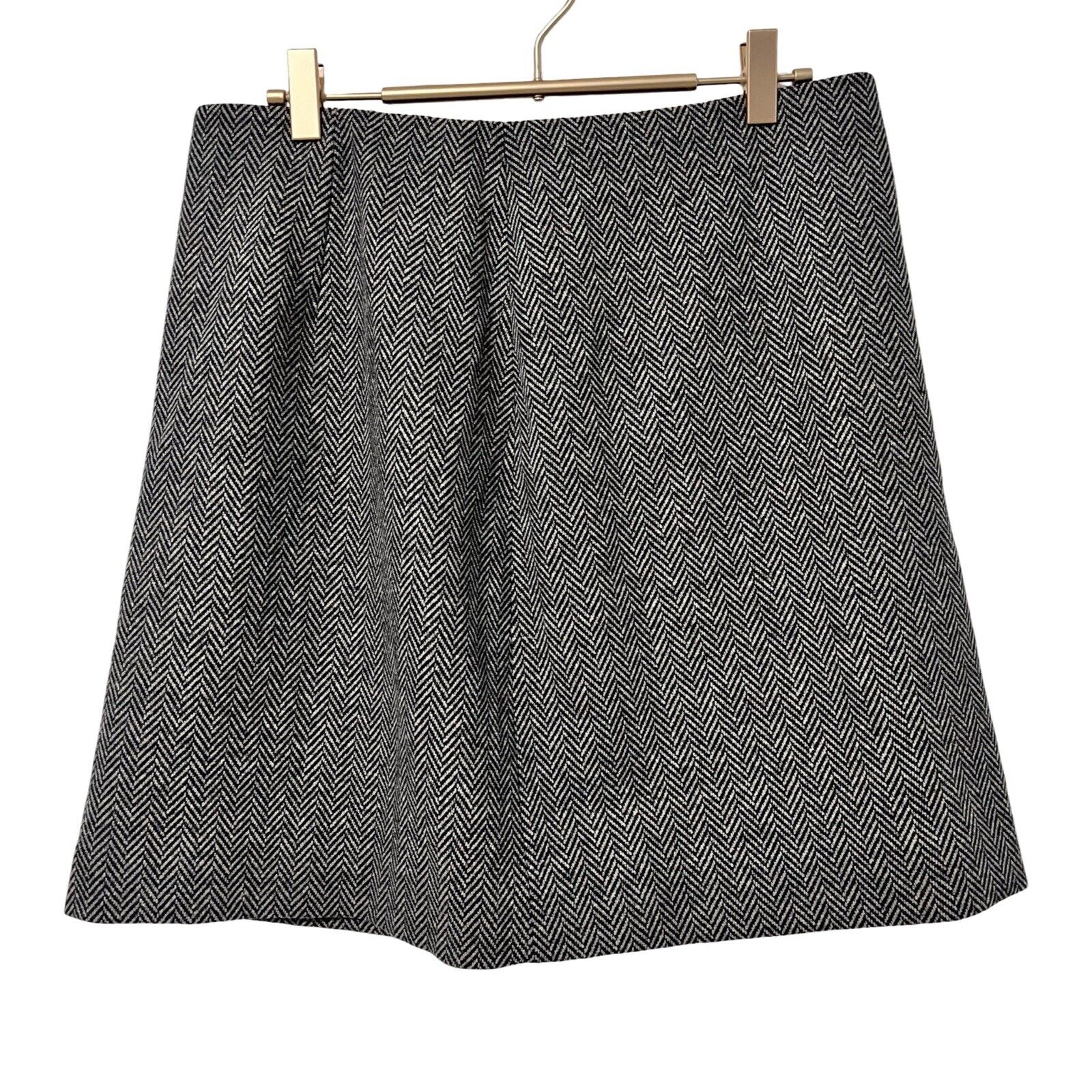 Theory Chevron Abbot Knit High Rise Tweed Mini Skirt Size 10 Wool Blend NEW