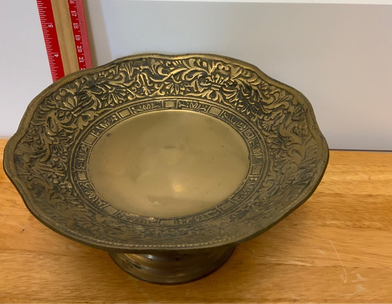 Vintage Heavy Brass Footed Fruit Bowl / Ashtray Boho