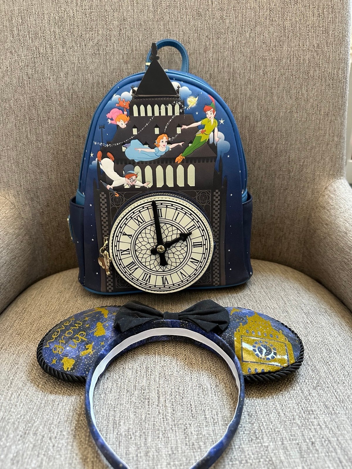 Disney Loungefly Peter Pan Glow in the Dark Backpack and Small Shop Ears