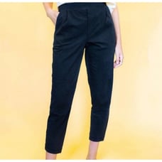 Pleat Plush Black Pants
