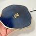 QI wireless charger pad, dark navy gold Geode agate resin. IPHONE 8 and newer, S
