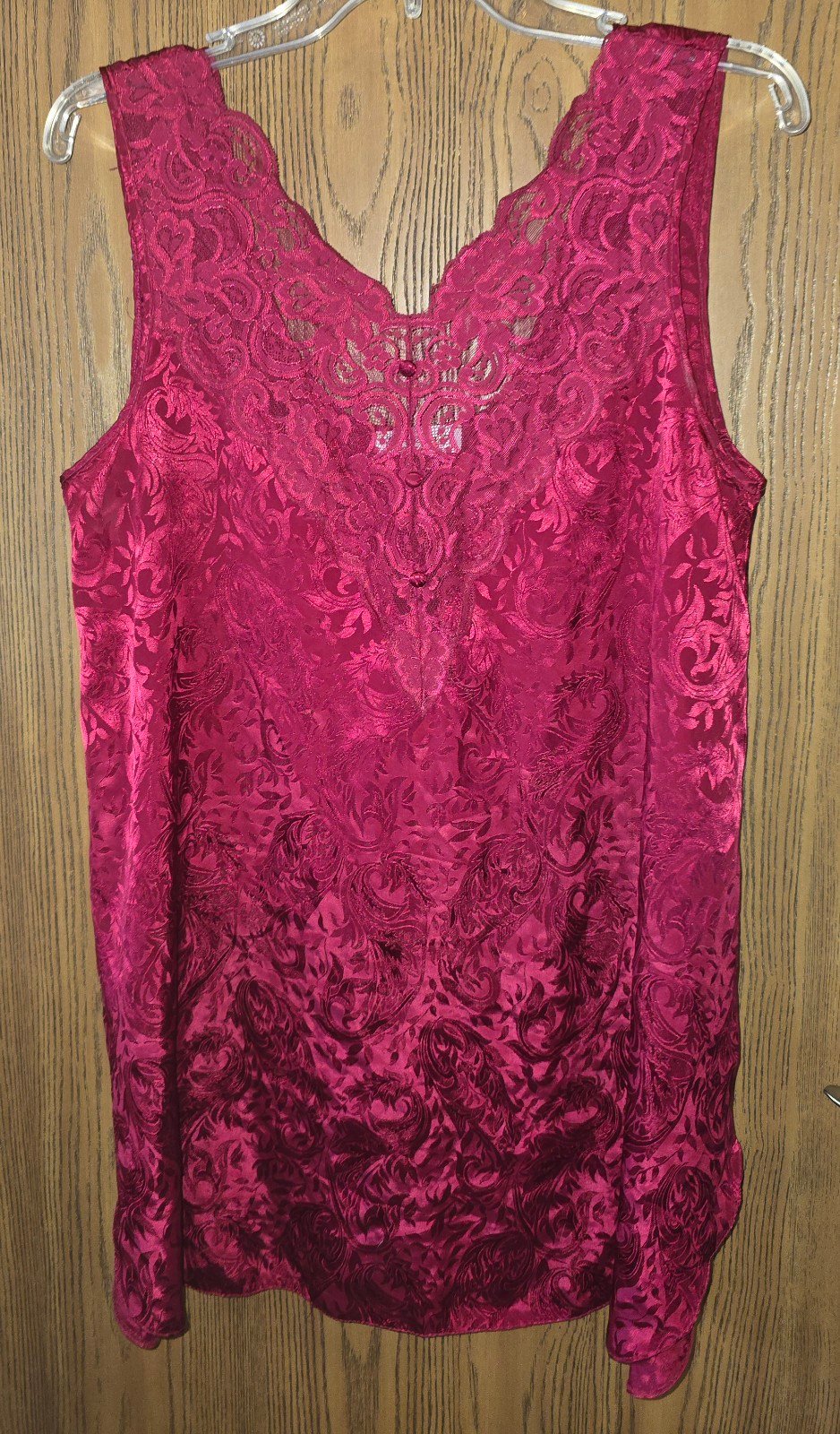 Lucie Ann II Nighty Ruby Red Brocade & Lace Medium