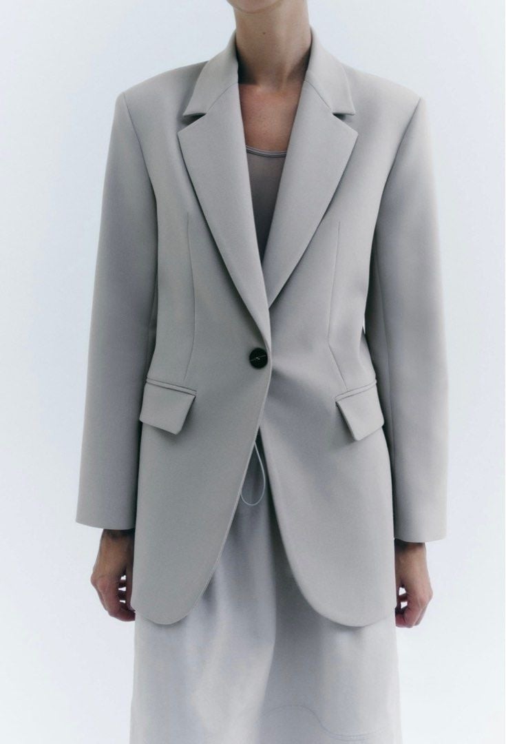 Zara oversize blazer casual suit relaxed boyfriend mom suit jacket