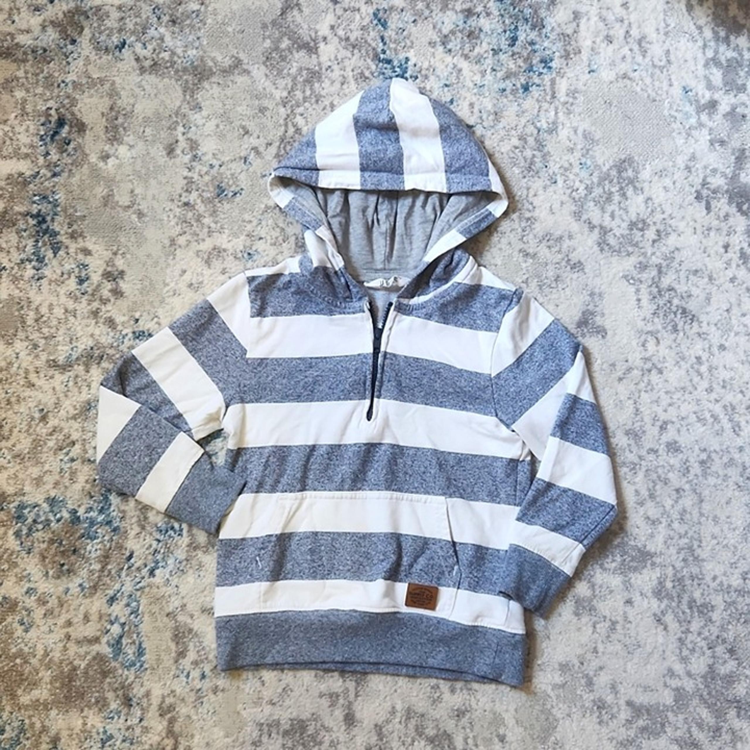 H&M Boy's Full Zip Striped Hoodie