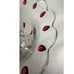 Bowl Fruit Compote Red Teardrop Indiana Class Pedestal Scalloped Edge Fruit