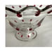 Bowl Fruit Compote Red Teardrop Indiana Class Pedestal Scalloped Edge Fruit