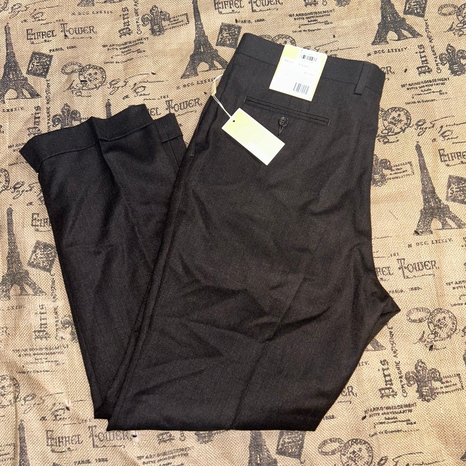 Michael Kors NWT! 100% Wool Dark Brown Tweezers Straight Leg Suit Pant Size 36
