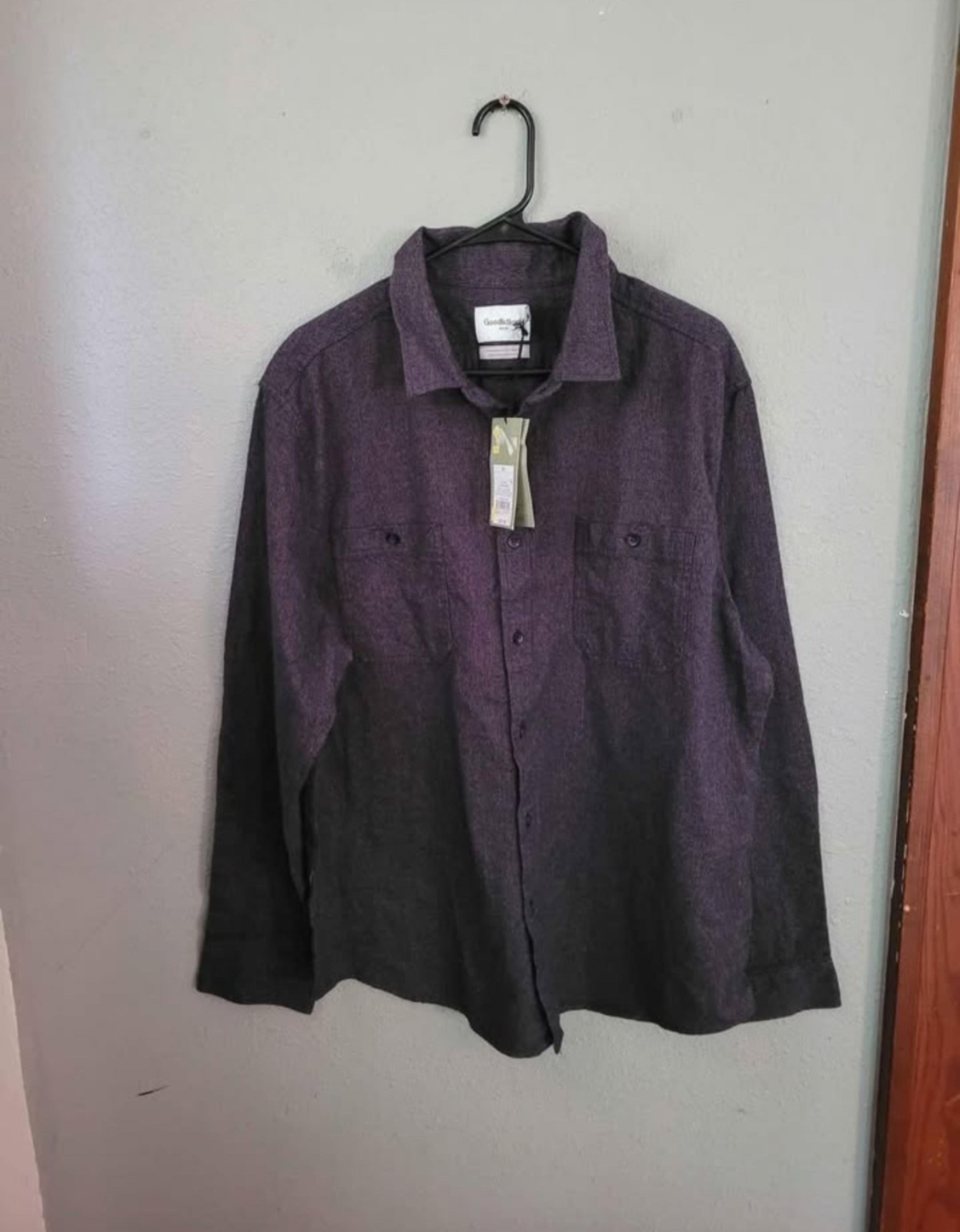 NWT Goodfellow & Co Long Sleeve Button Up Shirt Men's Size XL Gold Riches
