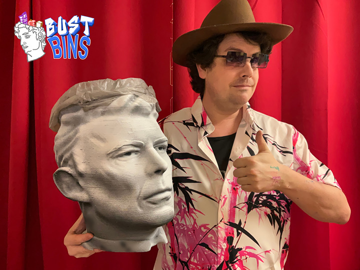 David Bowie Themed Wastebasket - Rock Icon Inspired Trash Can