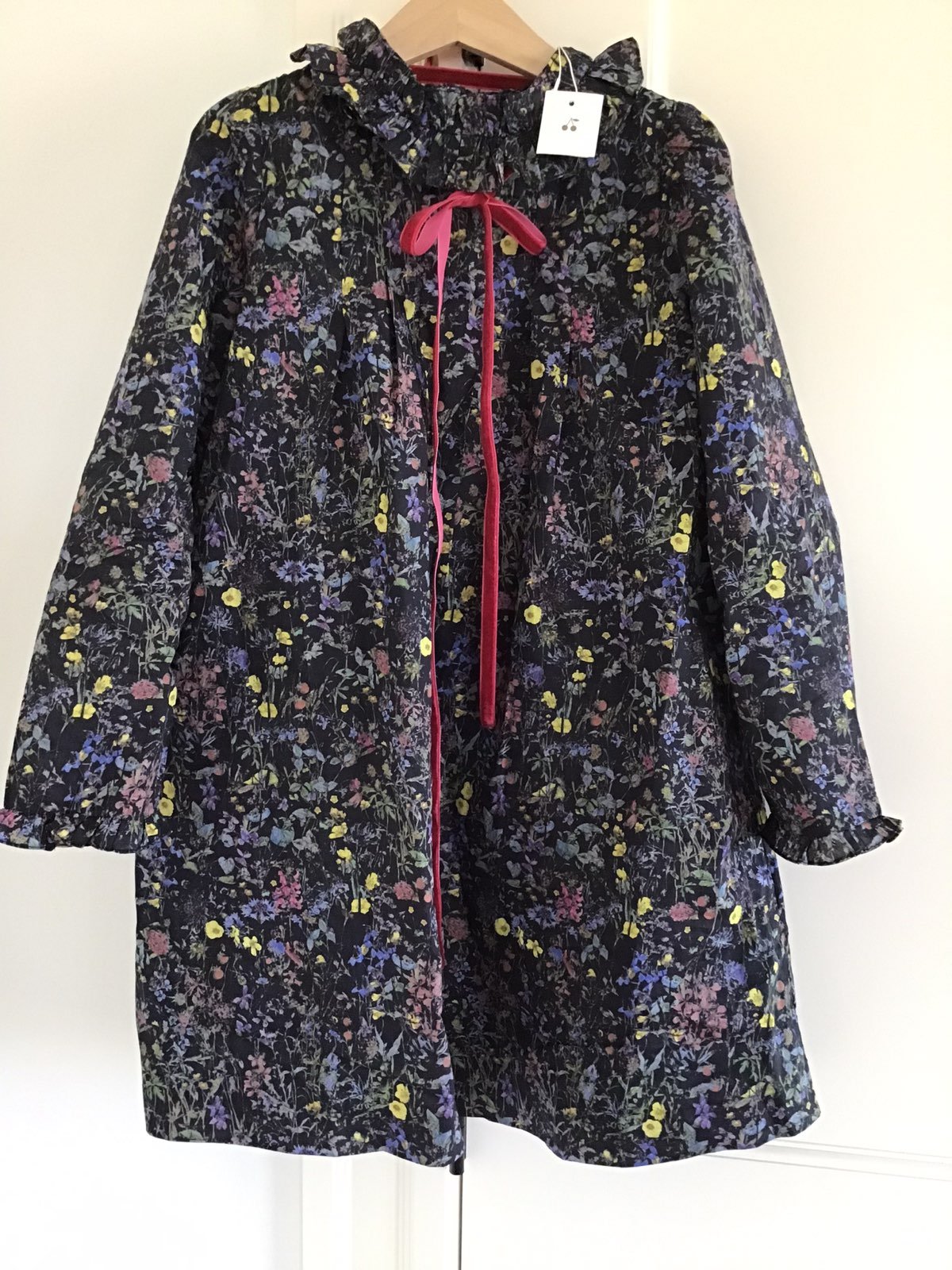 NEW BONPOINT pleated floral print Girls Holiday dress Size 10