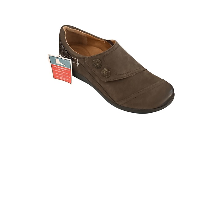 Aetrex Women's Karina Monk Dark Earth Slip-On Shoes Size 38/7.5/8 NIB
