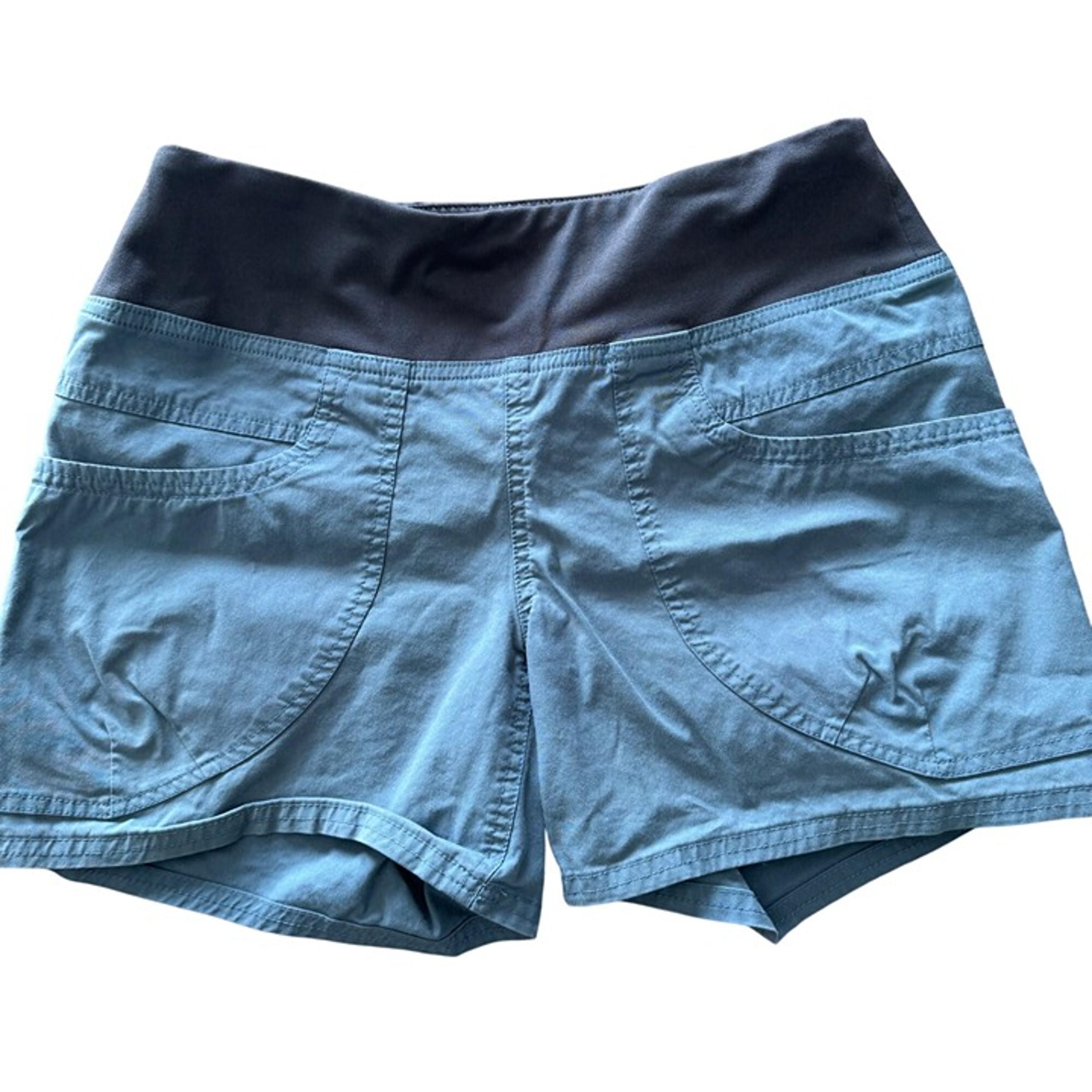 Prana Womens Shorts S Kanab Blue Organic Cotton Blend Shorts