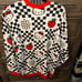 Hello kitty women’s cardigan sweater crewneck size large AOP