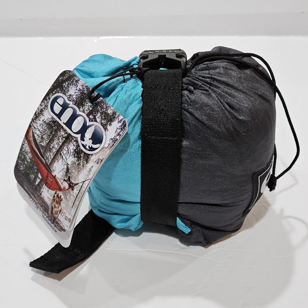 ENO SingleNest Hammock Lightweight Forest Aqua/Charcoal Gray NEW
