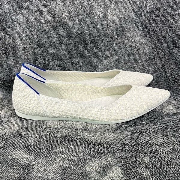 Rothy's The Point Flats 8.5 Salt Honeycomb Retired Off White Light Beige Knit