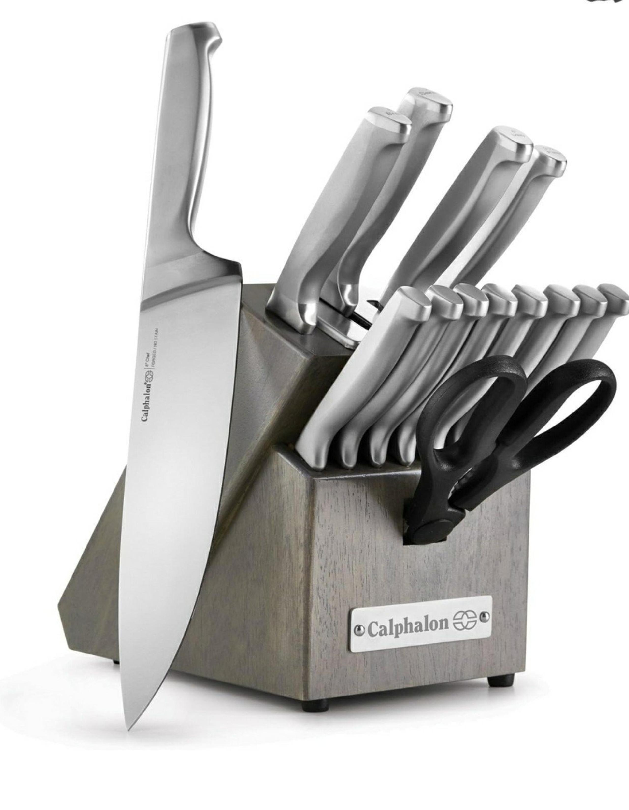 Calphalon Classic Self-Sharpening Stainless Steel Cutlery Knife Block Set, 15 Pc