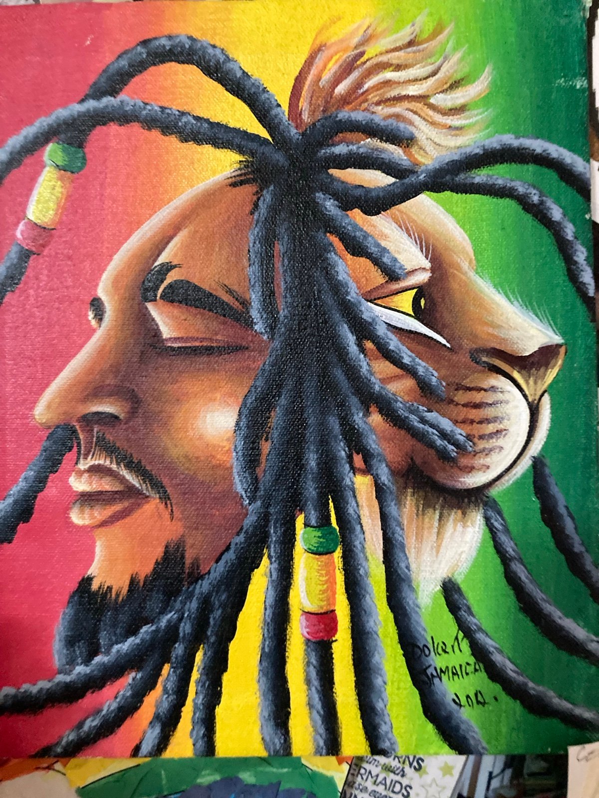Jamaican Bob Marley Lion painting