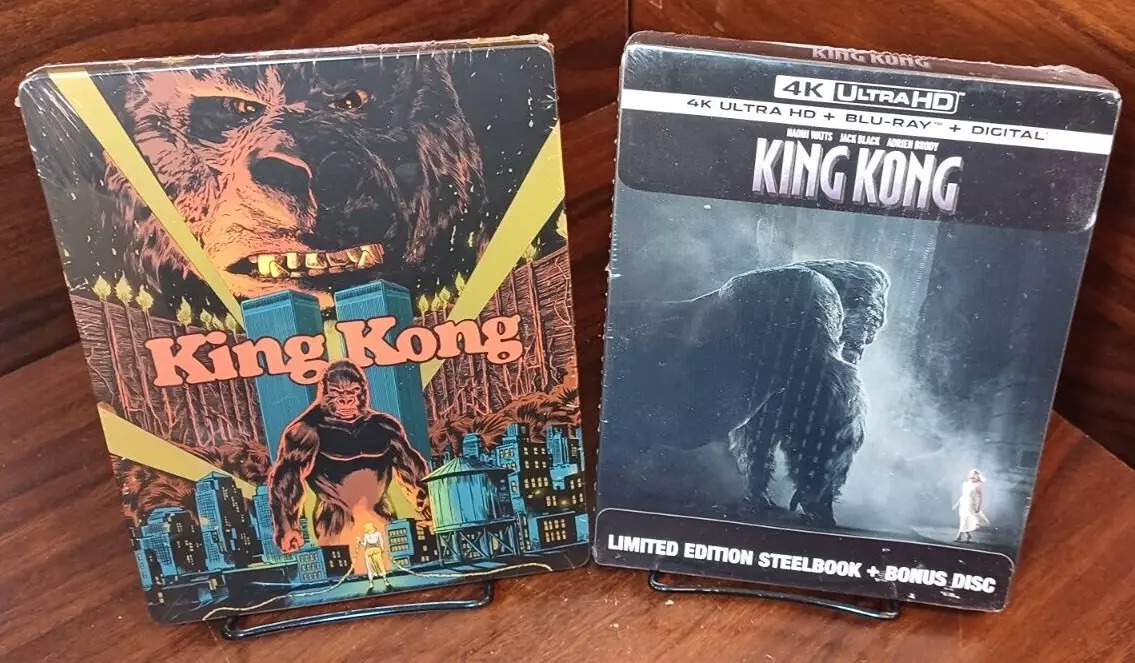 King Kong (1977,EURO IMPORT) + King Kong (2005,US) Steelbooks (4K) NEW-Free S&H!