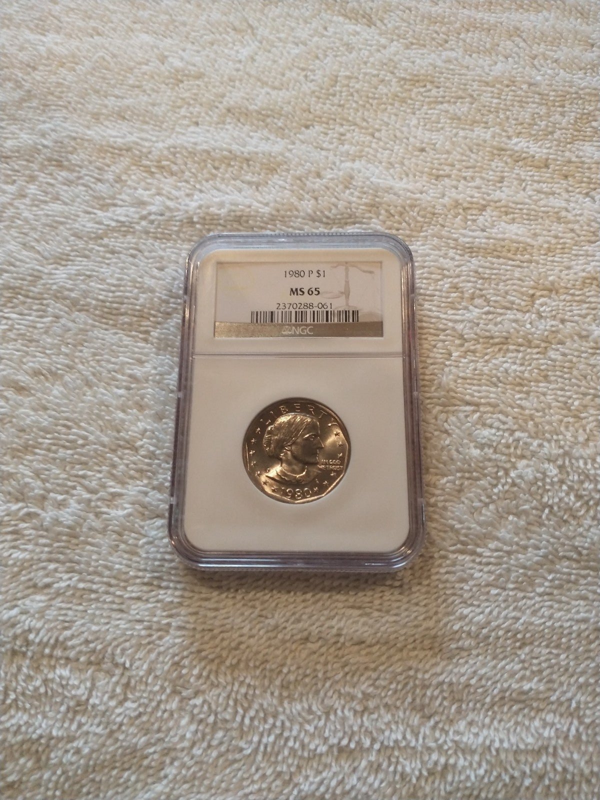 NGC 1980 p 1 Susan b Anthony ms65 holder number 061
