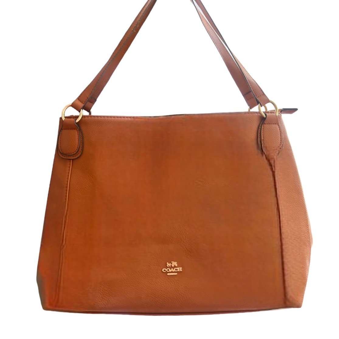 Coach Purse Brown Leather Satchel Shoulder Tote Gold Large