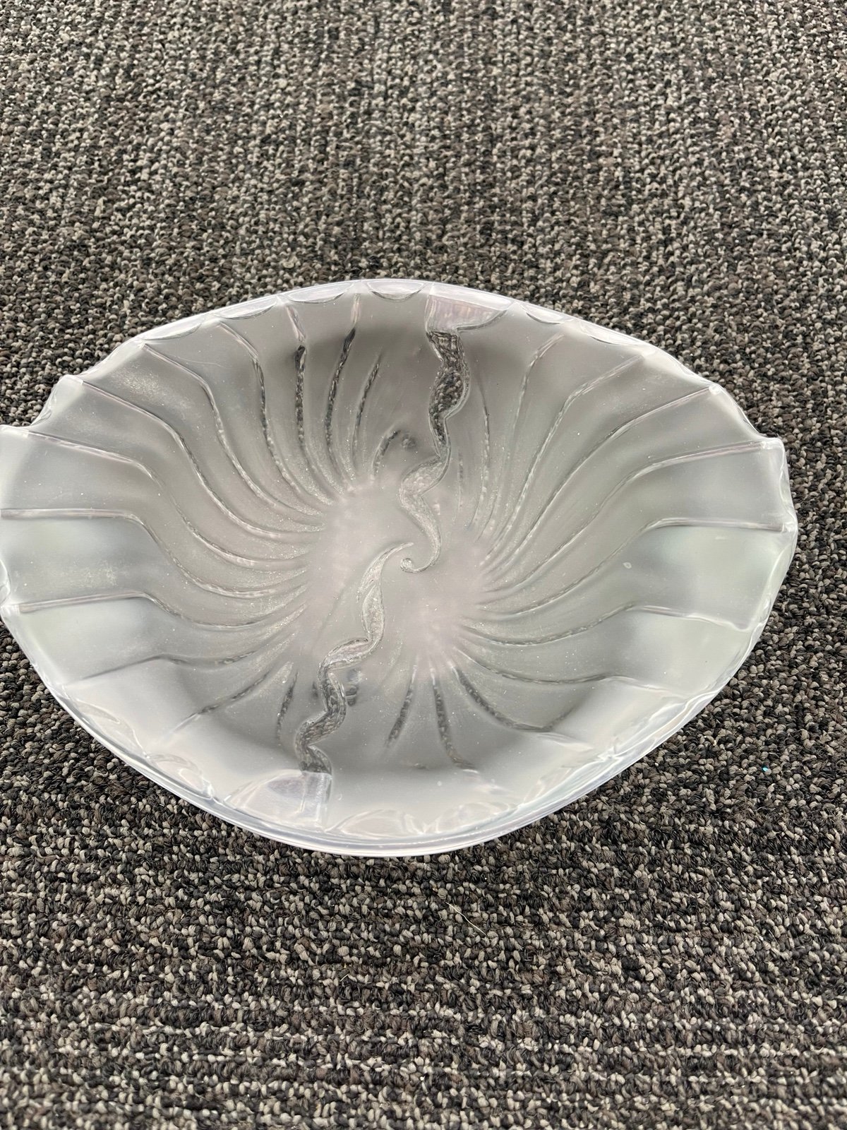 Vintage Lalique France Ashtray Nancy frosted glass