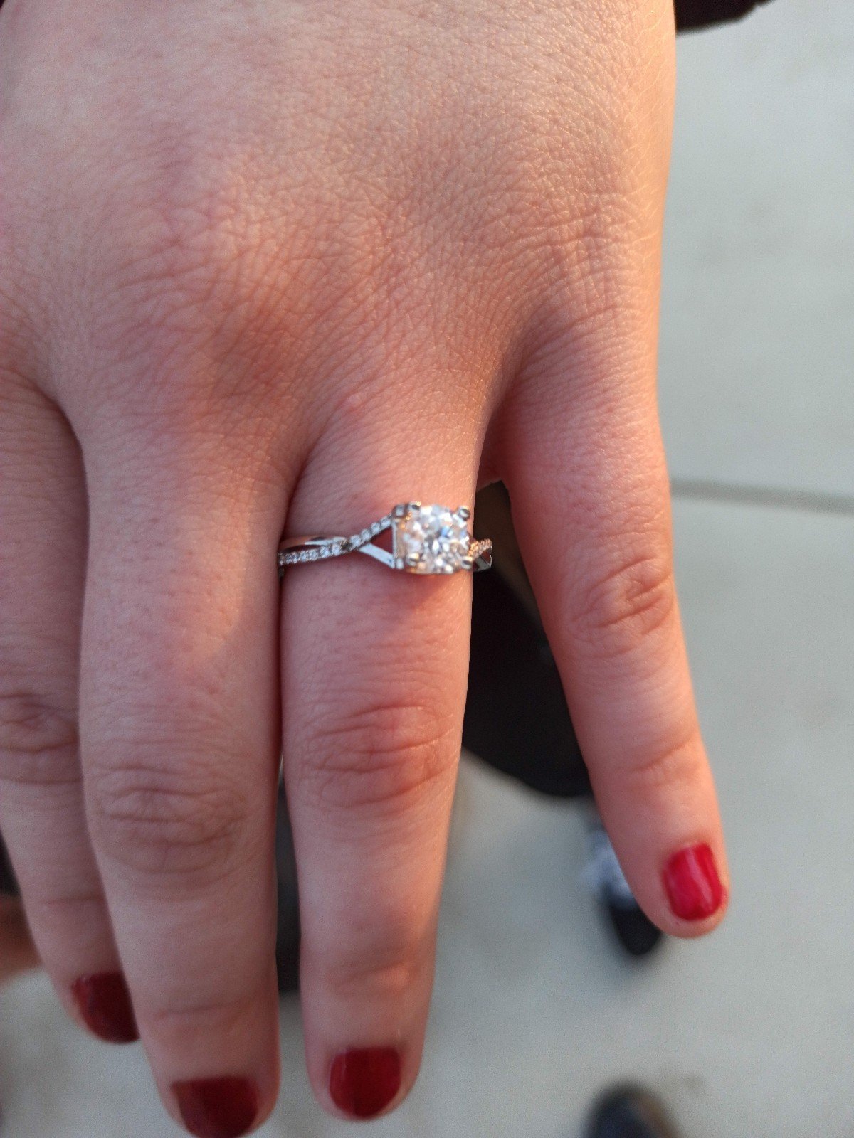 1 Carat Moissanite Diamond Ring Silver 925 Engagement Proposal Promise Ring