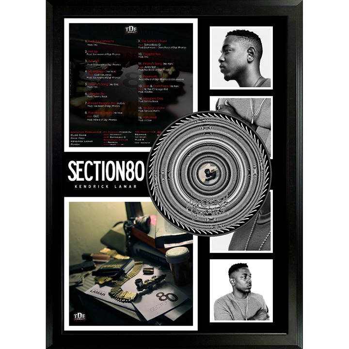 Kendrick Lamar - Framed CD Poster, Hip Hop, Section.80 'Good Kid, M.A.A.D City