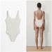 NWT Massimo Dutti Off White One Piece Open Back Swimsuit Size Large