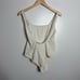 NWT Massimo Dutti Off White One Piece Open Back Swimsuit Size Large